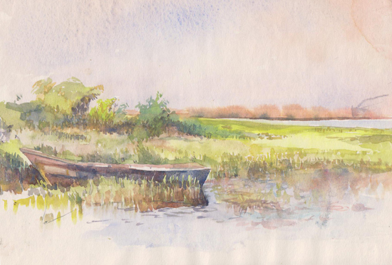 portfolio_gal/Aquarelle/Landscape with boat.jpg